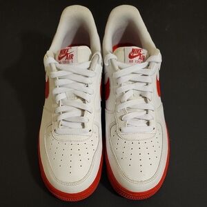Authentic Nike White and Red Sneakers Air Force 1